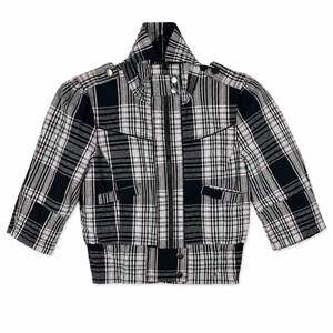 Y2K Therapy by Lane Crawford Plaid Cropped Quarter-Sleeve Bomber Jacket